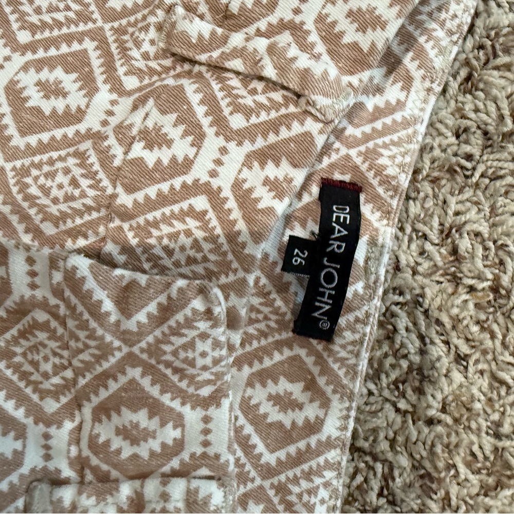 Dear John Tan and White Patterned Shorts - Picture 2 of 4